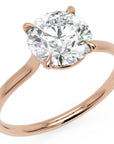Inel de Logodnă din Aur 18k cu Diamant Creat în Laborator Solitaire Rotund de 1.5 ct din 18k Aur Roz - Castelo.ro
