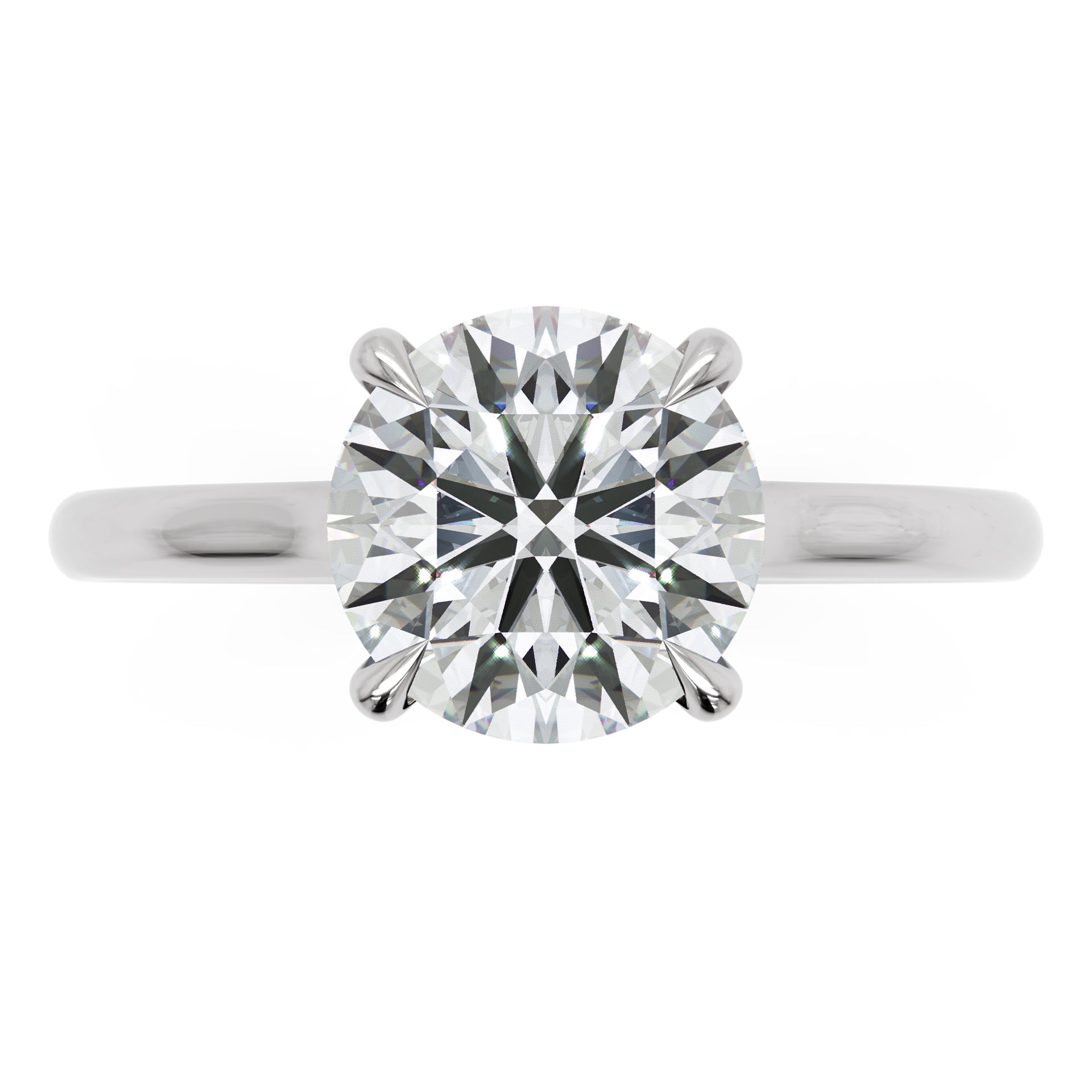 Inel de Logodnă din Aur 18k cu Diamant Creat în Laborator Solitaire Rotund de 1.5 ct din Platina - Castelo.ro