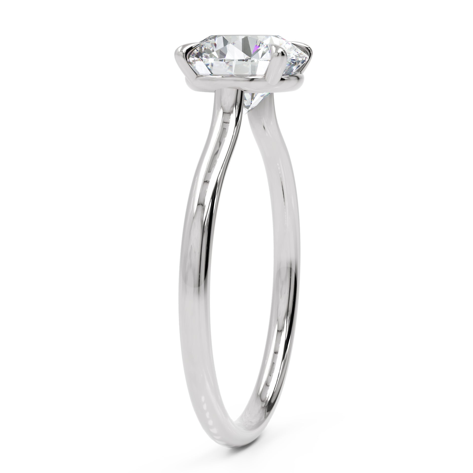 Inel de Logodnă din Aur 18k cu Diamant Creat în Laborator Solitaire Rotund de 1.5 ct din Platina - Castelo.ro