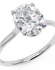 Inel de Logodnă din Aur 14k cu Diamant Creat în Laborator Oval de 1.5 ct din 14k Aur Alb - Castelo.ro