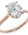 Inel de Logodnă din Aur 14k cu Diamant Creat în Laborator Oval de 1.5 ct din 14k Aur Roz - Castelo.ro