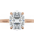 Inel de Logodnă din Aur 14k cu Diamant Creat în Laborator Oval de 1.5 ct din 14k Aur Roz - Castelo.ro