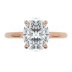Inel de Logodnă din Aur 18k cu Diamant Creat în Laborator Oval de 1.5 ct din 18k Aur Roz - Castelo.ro