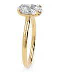 Inel de Logodnă din Aur 14k cu Diamant Creat în Laborator Oval de 1.5 ct din 14k Aur Galben - Castelo.ro