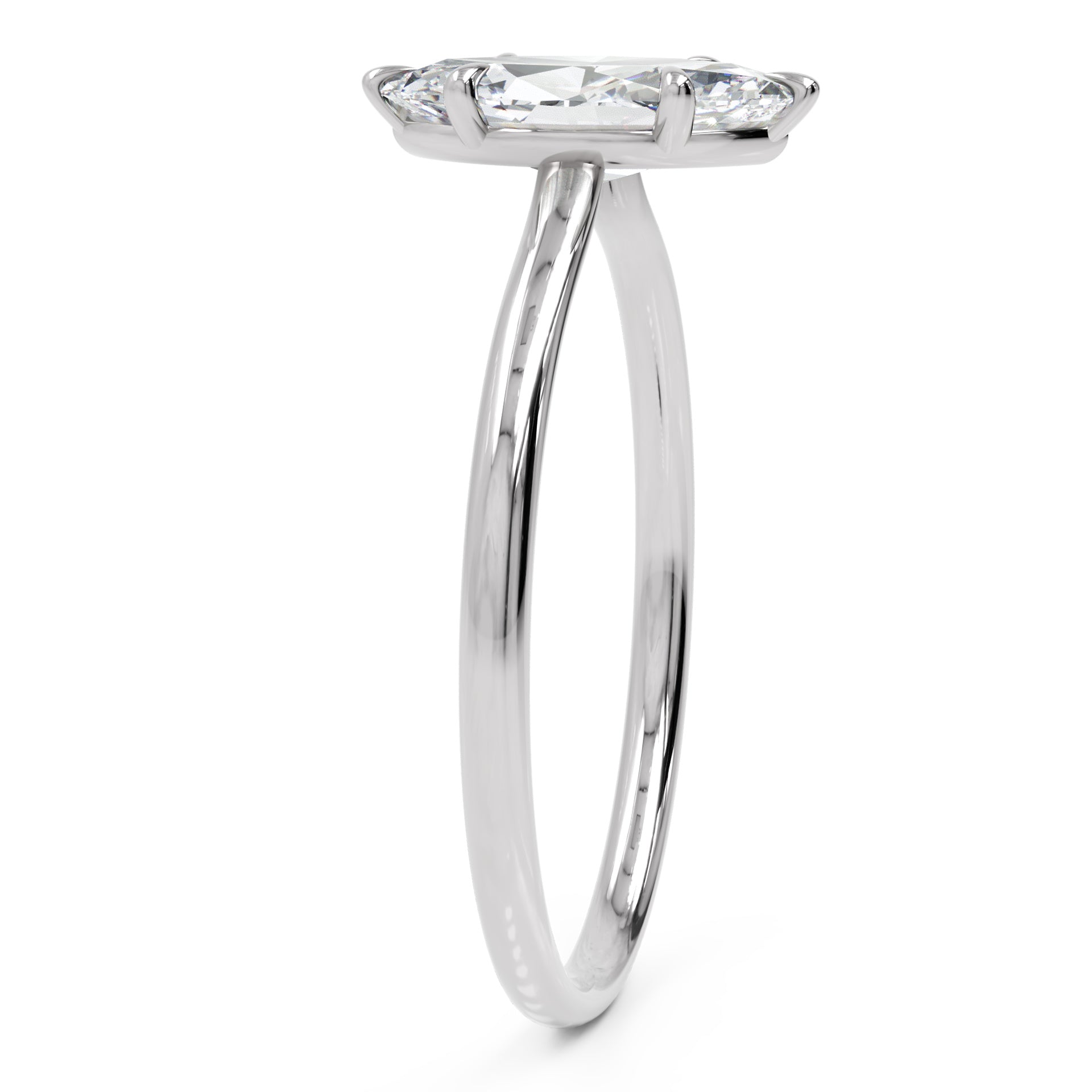 Inel de Logodnă L'Eterne din Aur 14k cu Moissanite Solitaire Marquise de 0.8 ct din 14k Aur Alb - Castelo.ro