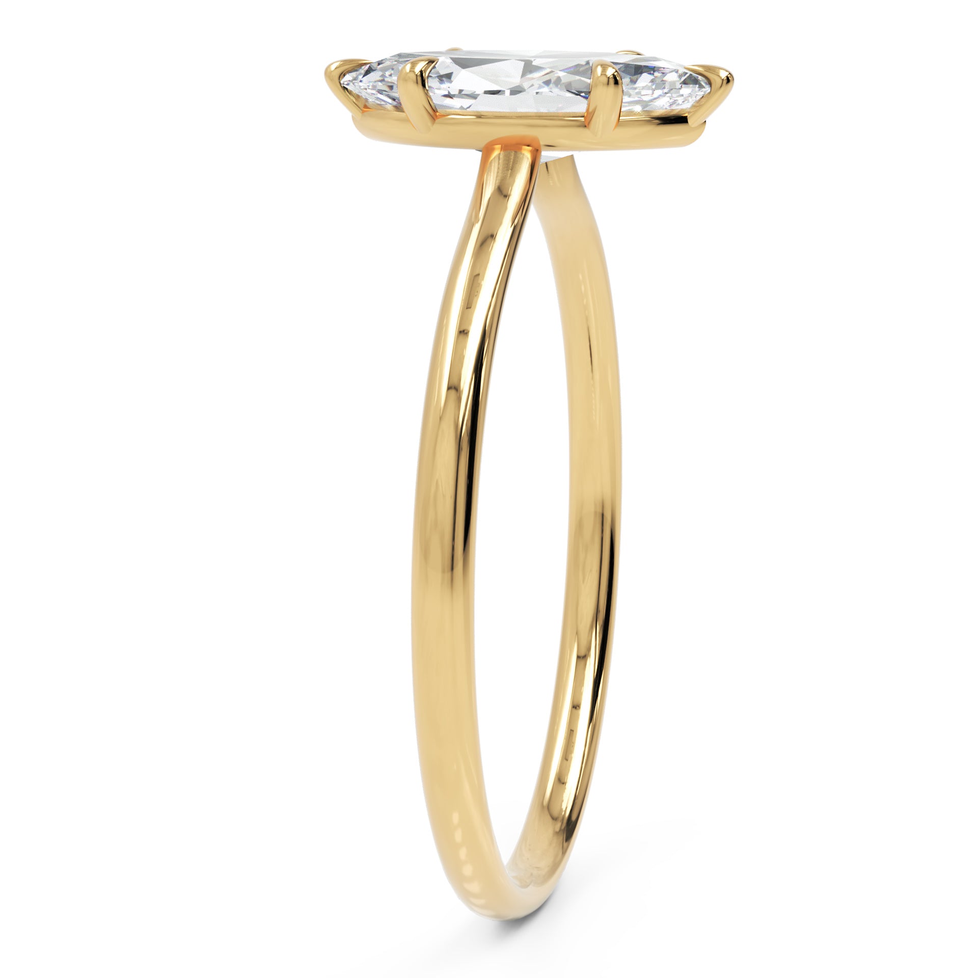 Inel de Logodnă L'Eterne din Aur 14k cu Diamant Creat în Laborator Marquise de 0.8 ct din 14k Aur Galben - Castelo.ro