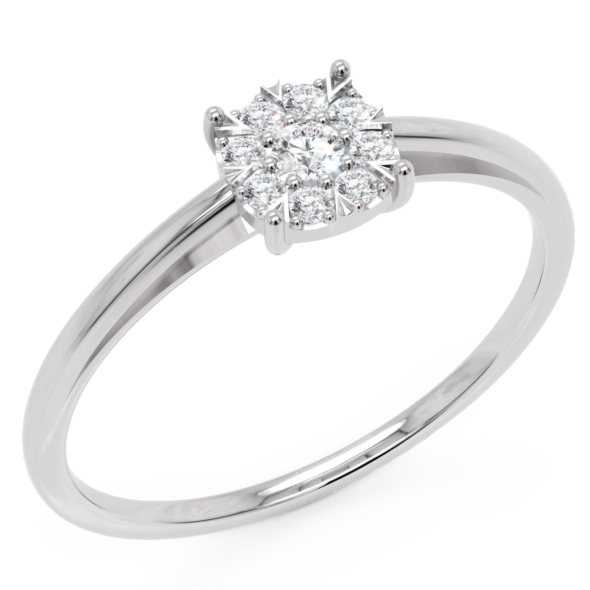 Inel de Logodnă Regesse din Aur 14k cu Diamante Naturale de 0.1 ct din 14k Aur Alb - Castelo.ro