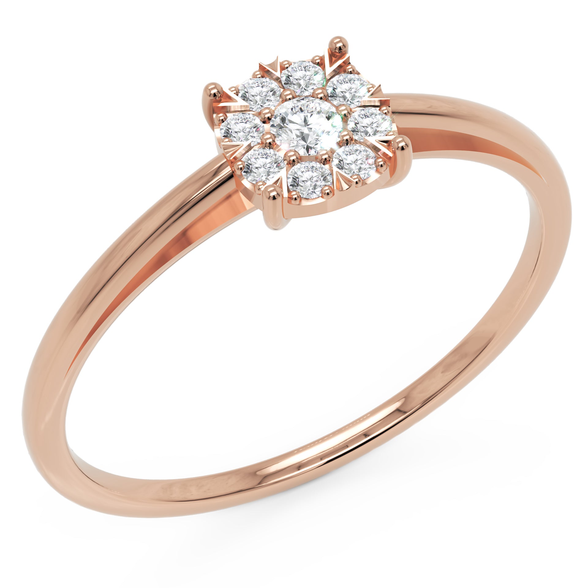 Inel de Logodnă Regesse din Aur 14k cu Diamante Naturale de 0.1 ct din 14k Aur Roz - Castelo.ro