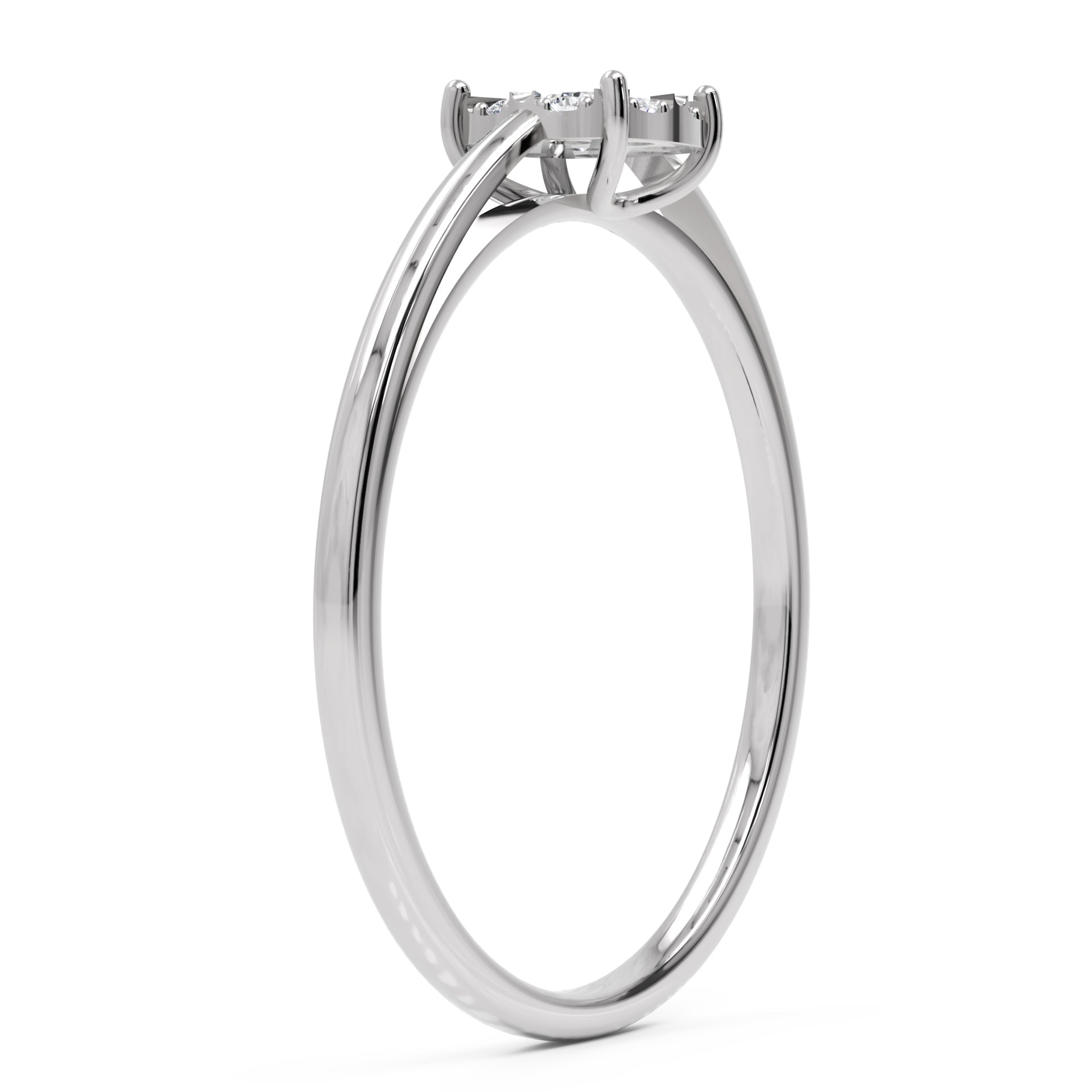 Inel de Logodnă Regesse din Aur 14k cu Diamante Naturale de 0.1 ct din 14k Aur Alb - Castelo.ro