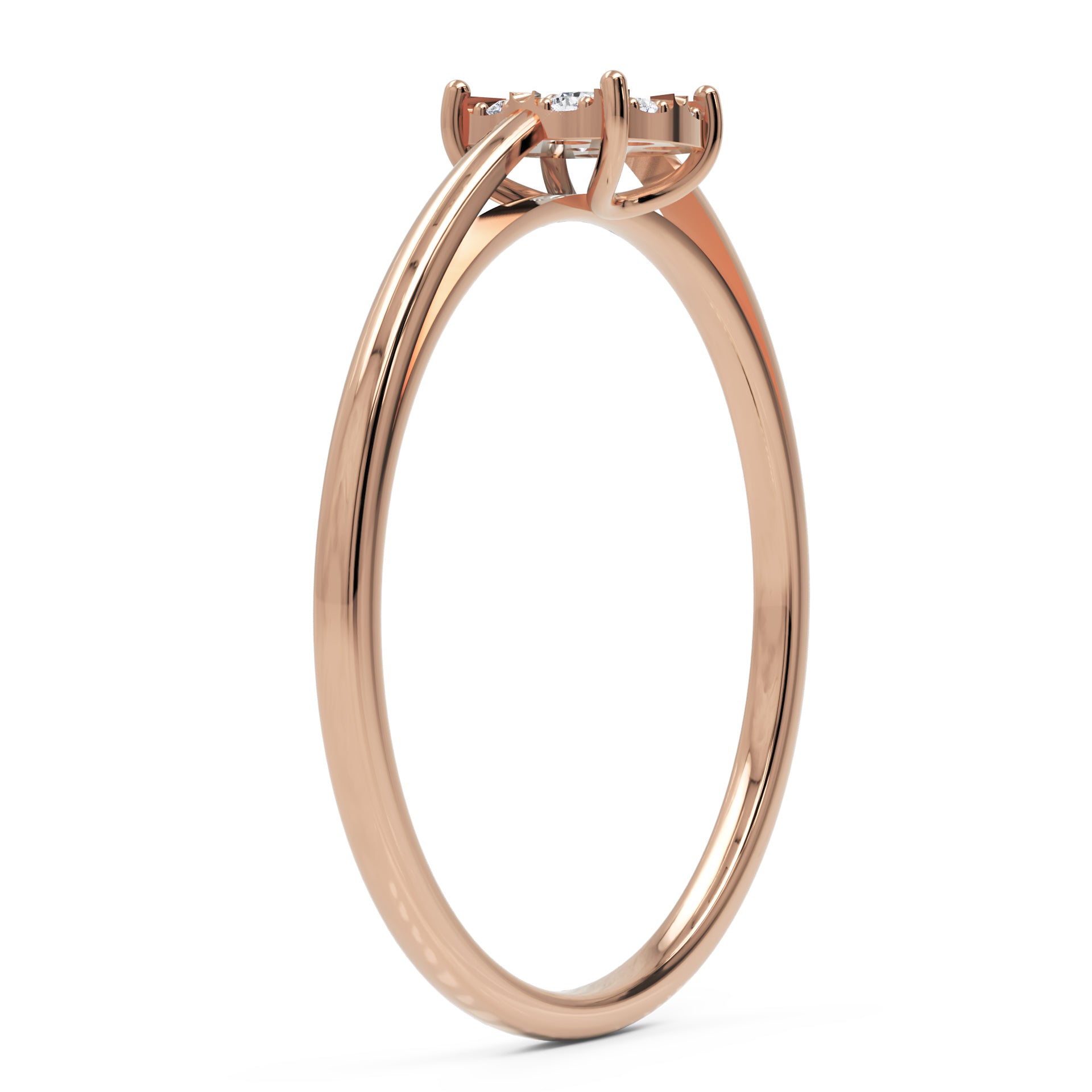 Inel de Logodnă Regesse din Aur 14k cu Diamante Naturale de 0.1 ct din 14k Aur Roz - Castelo.ro