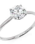 Inel de Logodnă Brilliance din Aur 18k cu Moissanite Solitaire Rotund de 0.8 ct din Platina - Castelo.ro