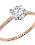 Inel de Logodnă Brilliance din Aur 18k cu Moissanite Solitaire Rotund de 0.8 ct din 18k Aur Roz - Castelo.ro