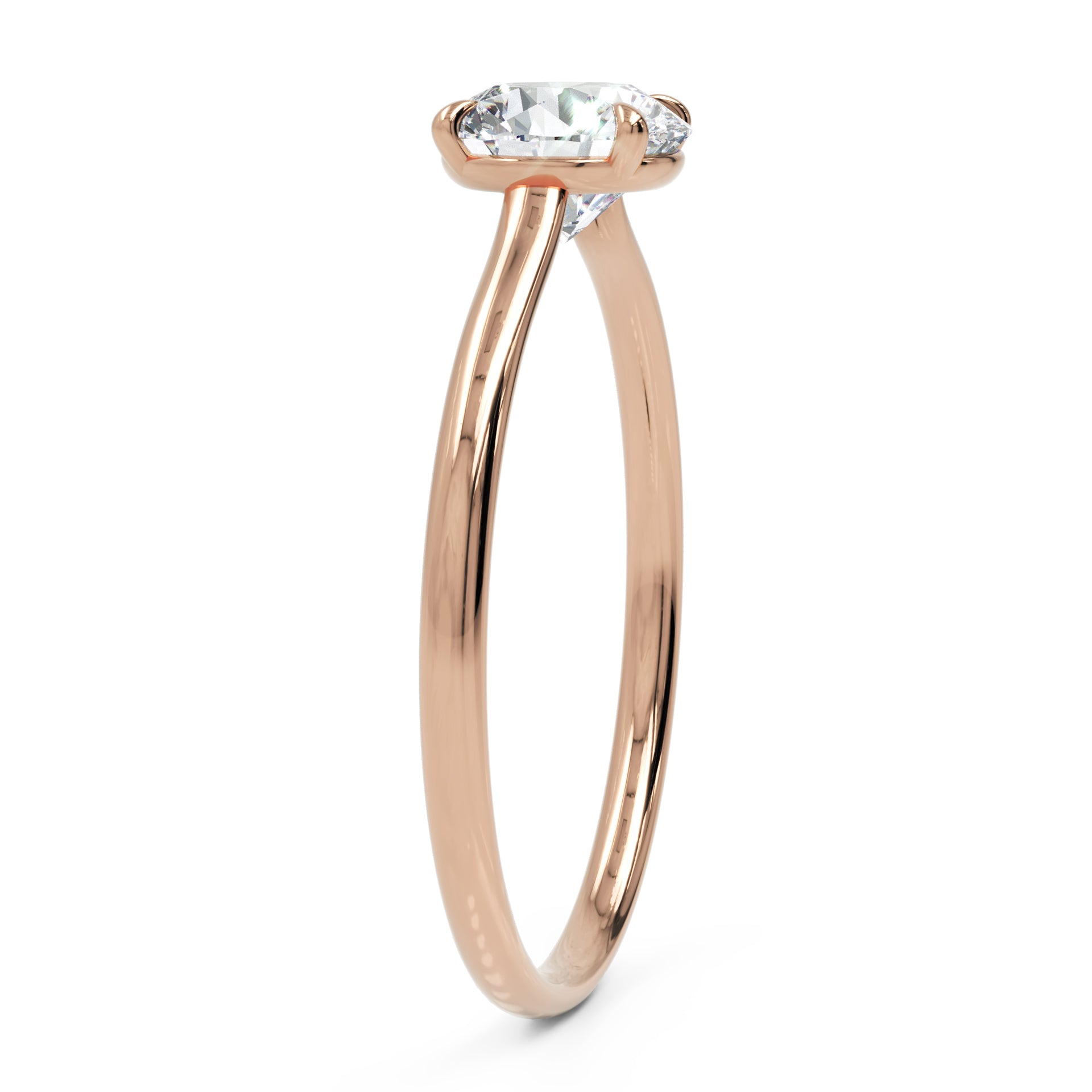 Inel de Logodnă Brilliance din Aur 18k cu Moissanite Solitaire Rotund de 0.8 ct din 18k Aur Roz - Castelo.ro