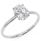 Inel de Logodnă Enigma din Aur 18k Solitaire Oval de 0.8 ct din Platina - Castelo.ro