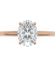 Inel de Logodnă Enigma din Aur 18k cu Moissanite Solitaire Oval de 0.8 ct din 18k Aur Roz - Castelo.ro