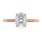Inel de Logodnă Enigma din Aur 18k Solitaire Oval de 0.8 ct din 18k Aur Roz - Castelo.ro