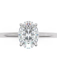 Inel de Logodnă Enigma din Aur 18k cu Moissanite Solitaire Oval de 0.8 ct din Platina - Castelo.ro