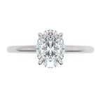 Inel de Logodnă Enigma din Aur 18k Solitaire Oval de 0.8 ct din Platina - Castelo.ro