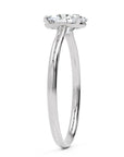 Inel de Logodnă Enigma din Aur 18k cu Moissanite Solitaire Oval de 0.8 ct din Platina - Castelo.ro