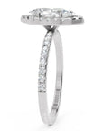 Inel de Logodnă Marquise Pave din Aur 14k cu Diamante Create în Laborator și Halo de 1.17 ct