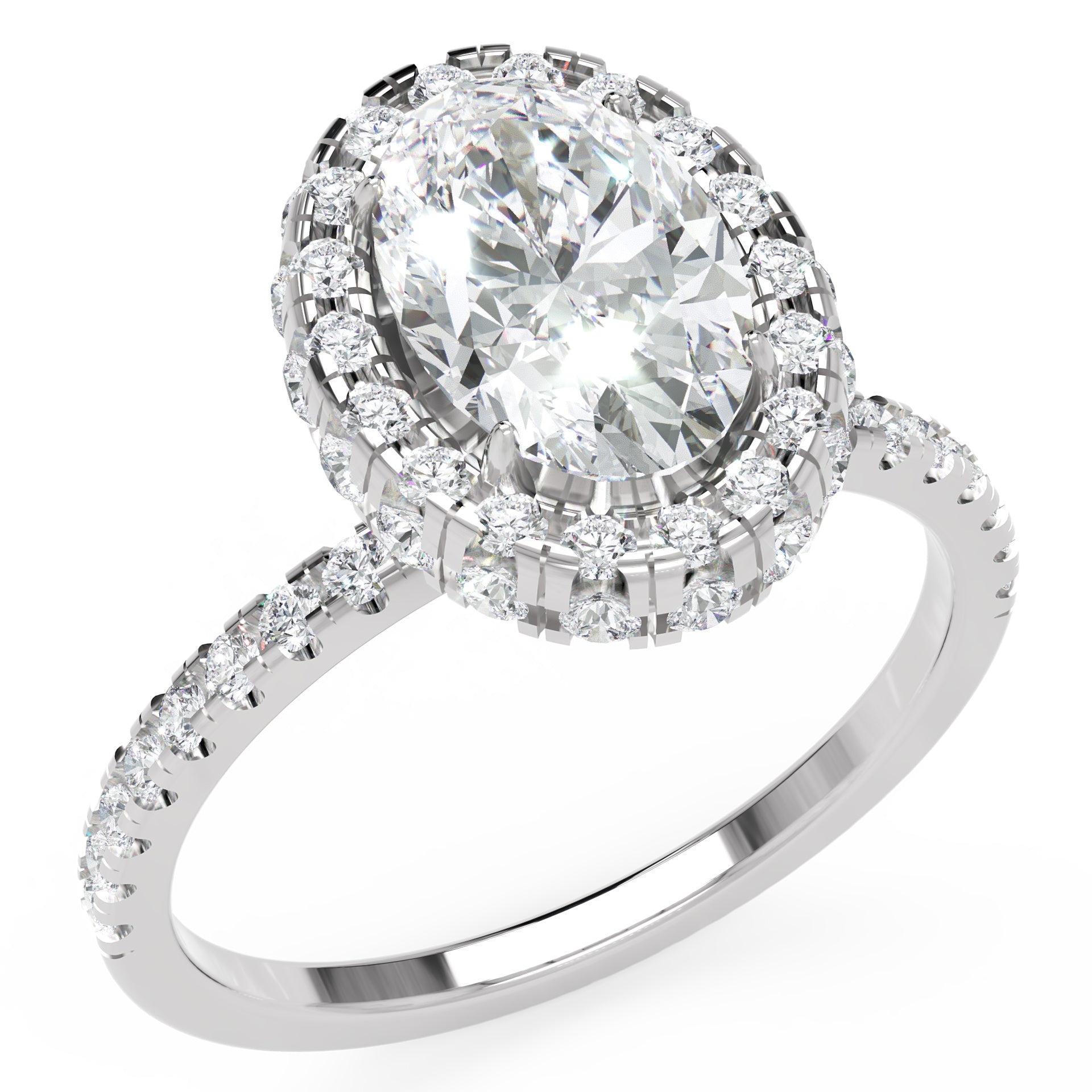 Cercei Hoop din Aur 14k Cu Moissanite de 0.70 ct din 14k Aur Alb - Castelo.ro