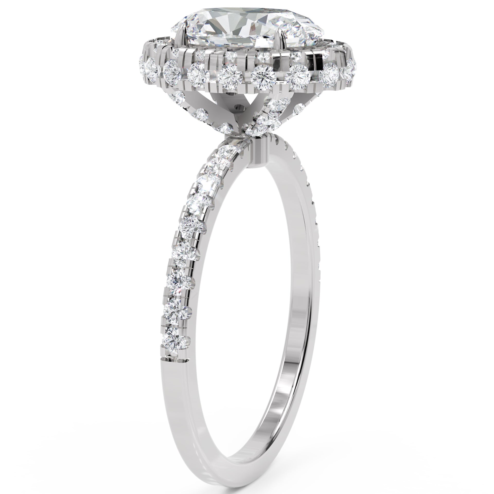 Cercei Hoop din Aur 14k Cu Moissanite de 0.70 ct din 14k Aur Alb - Castelo.ro