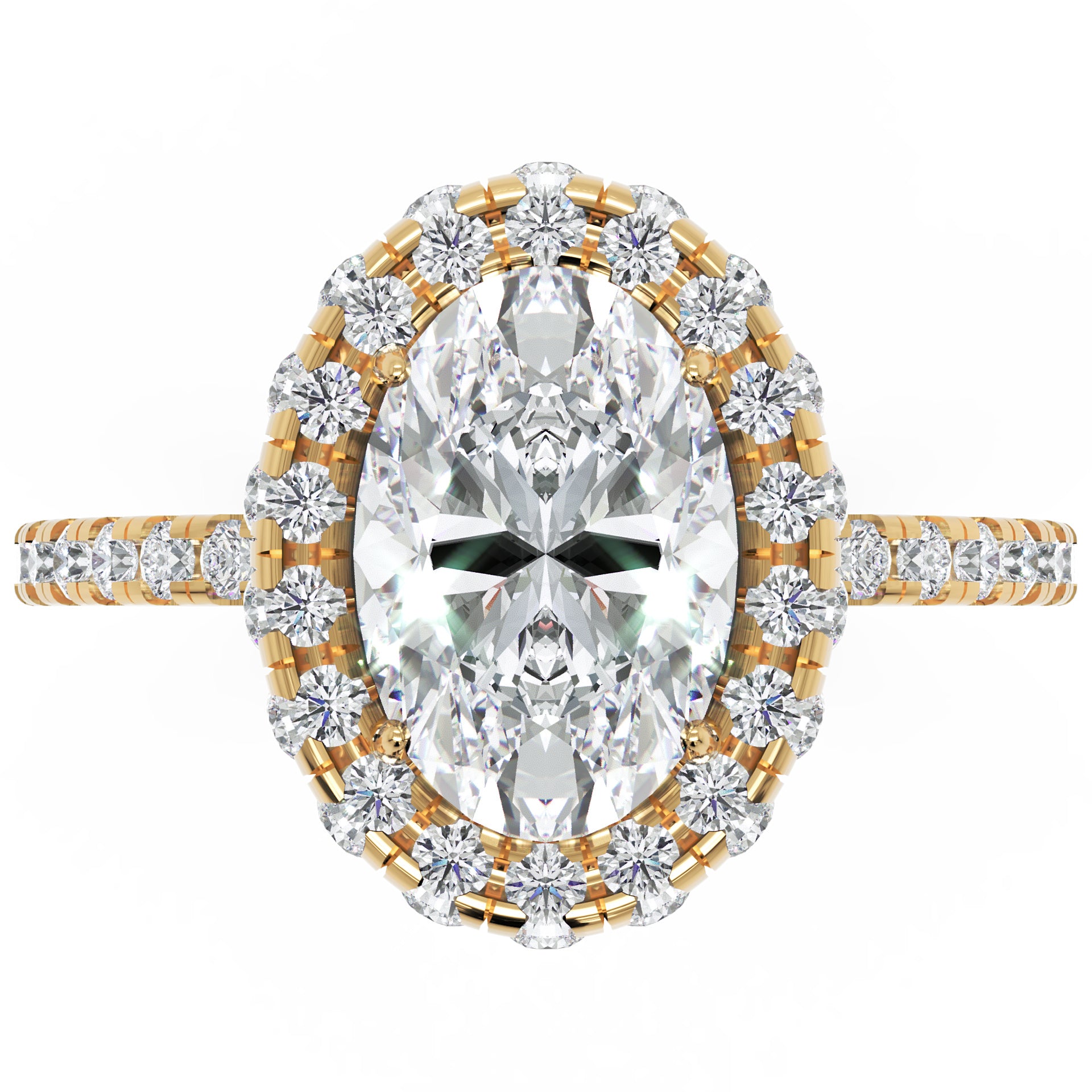 Cercei Hoop din Aur 14k Cu Moissanite de 0.70 ct din 14k Aur Galben - Castelo.ro