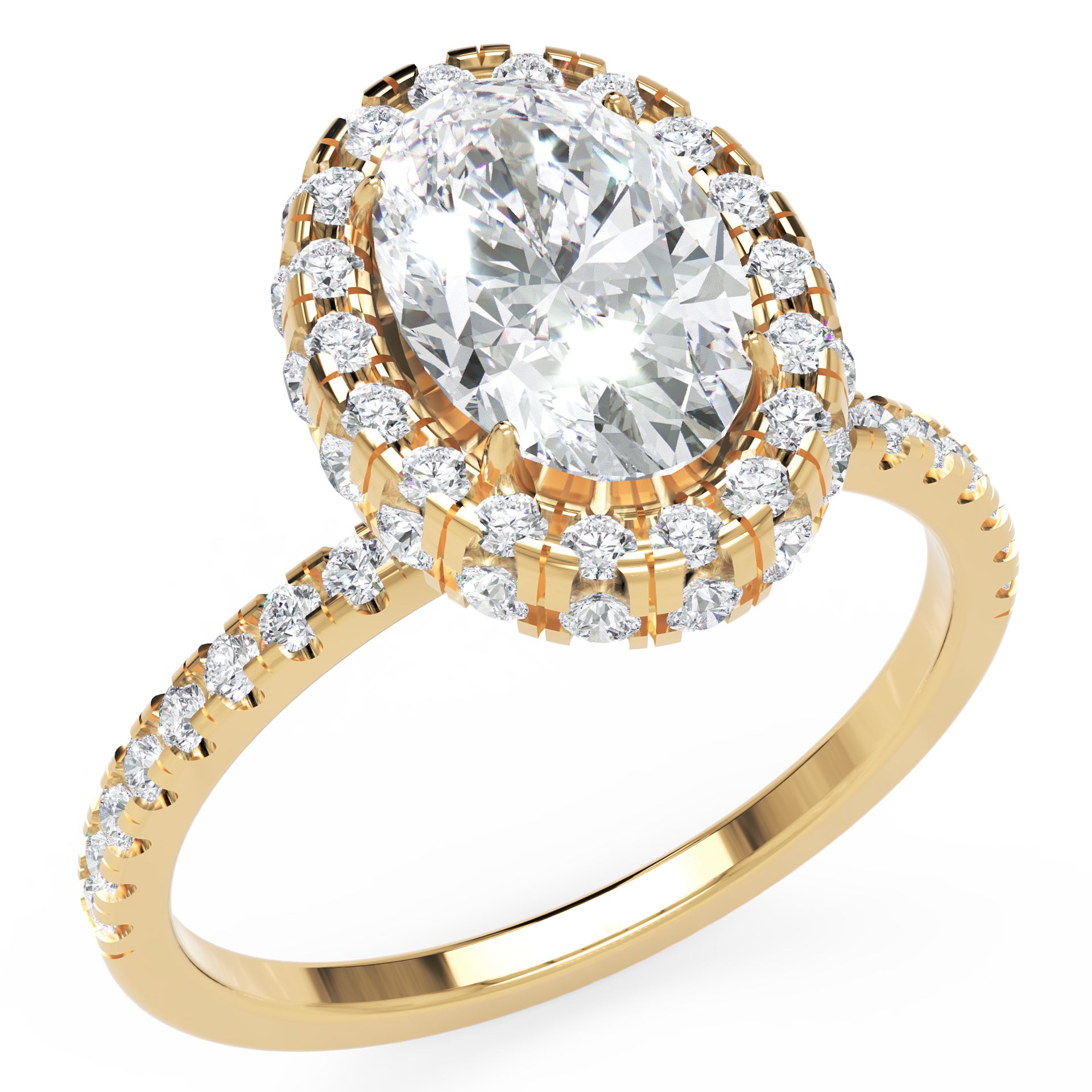 Cercei Hoop din Aur 14k Cu Moissanite de 0.70 ct din 14k Aur Galben - Castelo.ro