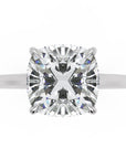 Inel de Logodnă Solitaire Cushion din Aur 14k cu Moissanit de 2.6 ct