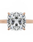 Inel de Logodnă Solitaire Cushion din Aur 14k cu Moissanit de 2.6 ct