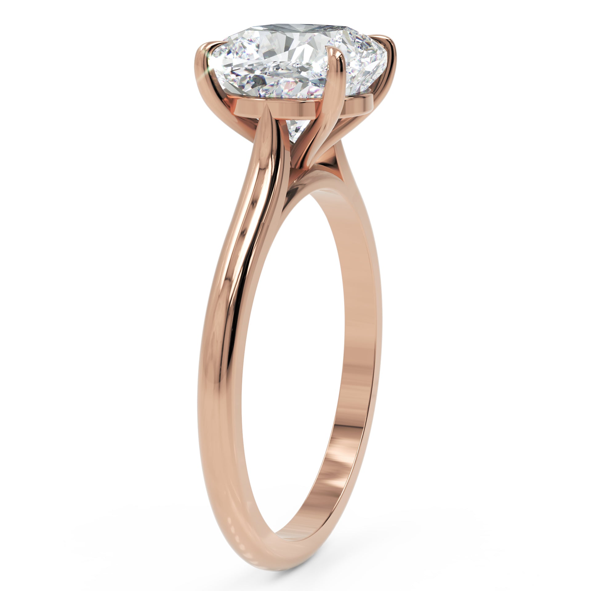 Inel de Logodnă Solitaire Cushion din Aur 14k cu Moissanit de 2.6 ct