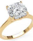 Inel de Logodnă Solitaire Cushion din Aur 14k cu Moissanit de 2.6 ct