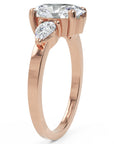 Inel de Logodnă Oval și Pară din Aur 18k cu Moissanite de 1.5 ct din 18k Aur Roz - Castelo.ro