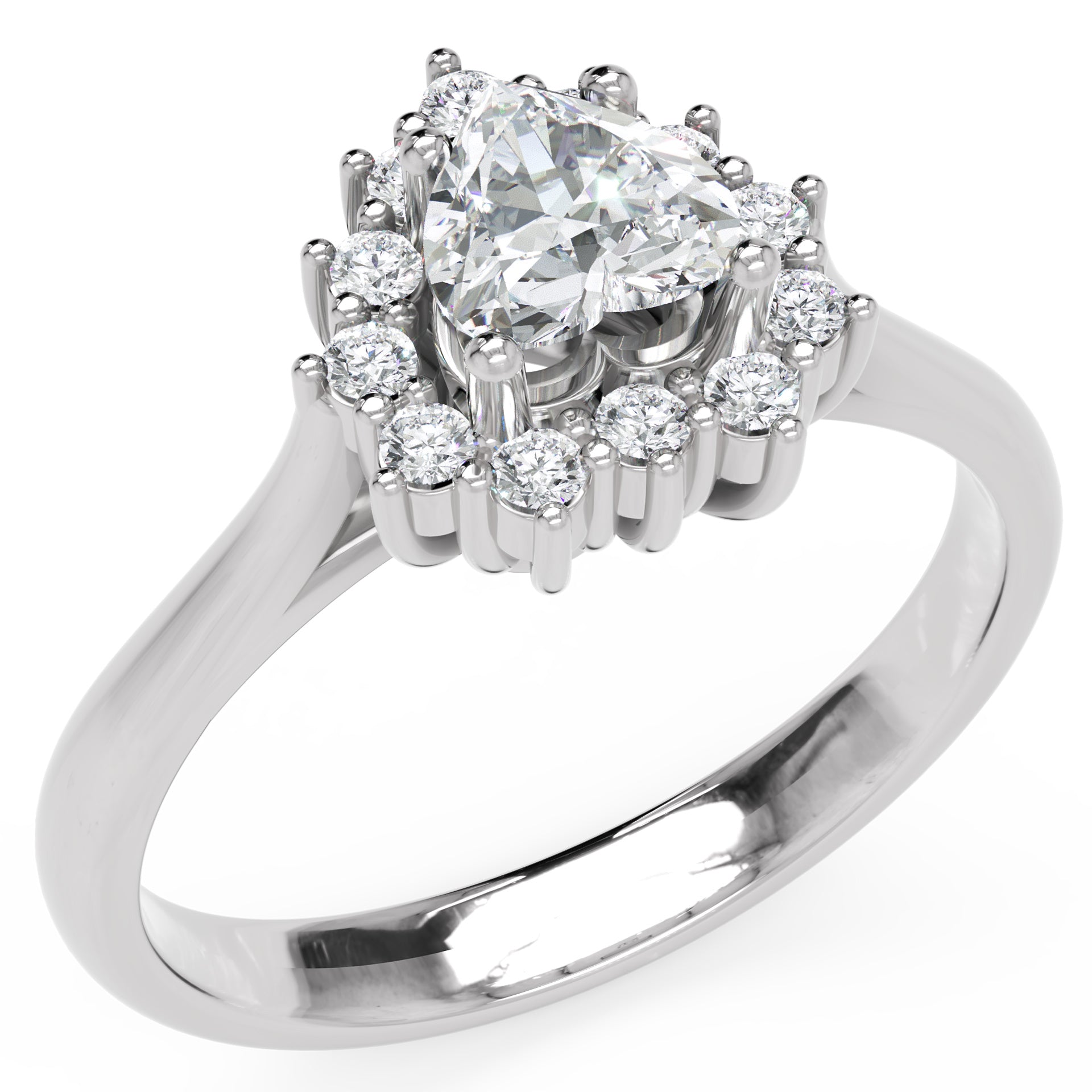 Inel de Logodnă Vintage Heart din Aur 18k cu Moissanite de 0.65 ct din Platina - Castelo.ro