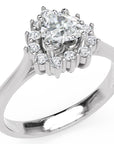 Inel de Logodnă Vintage Heart din Aur 14k cu Moissanite de 0.65 ct din 14k Aur Alb - Castelo.ro