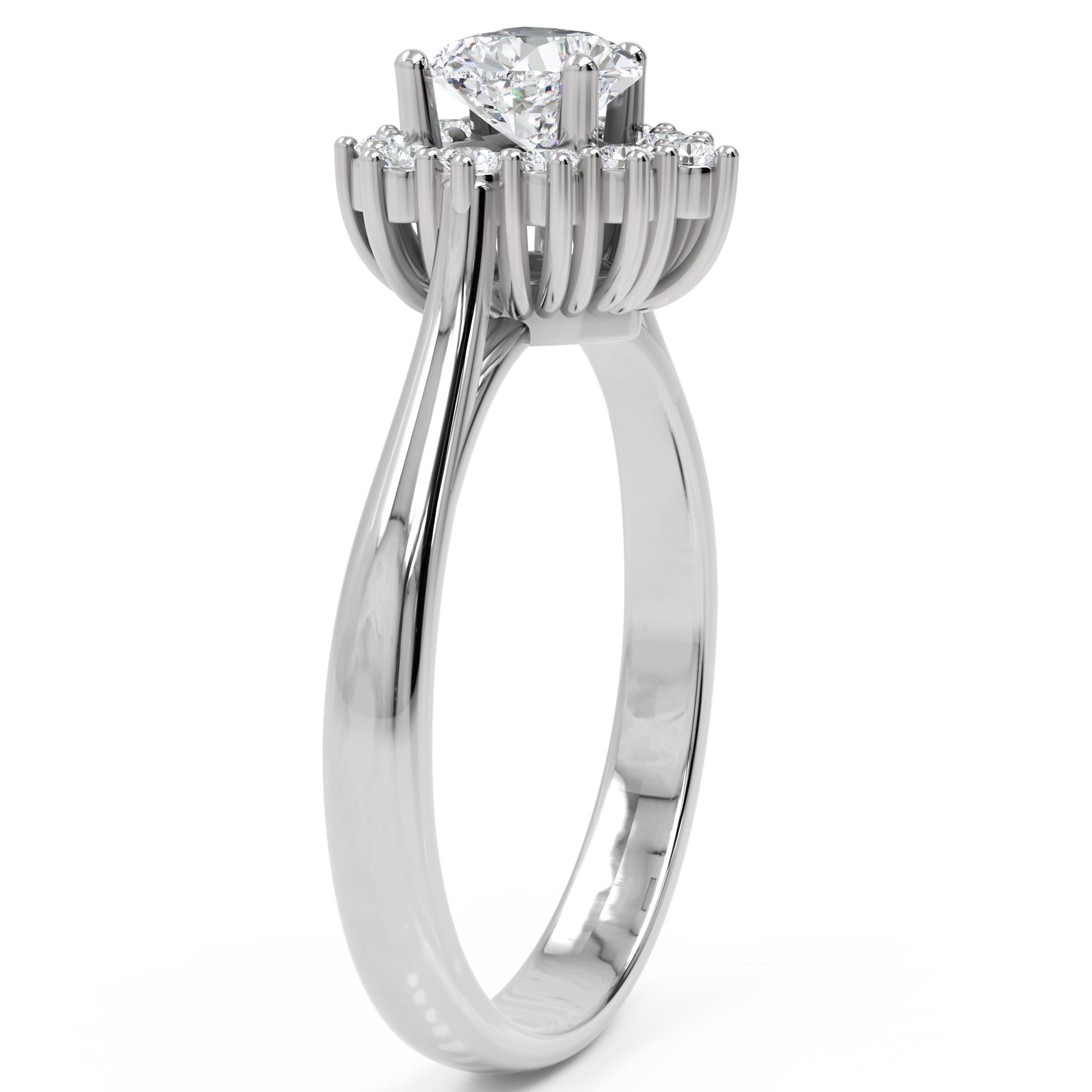 Inel de Logodnă Vintage Heart din Aur 18k cu Moissanite de 0.65 ct din Platina - Castelo.ro