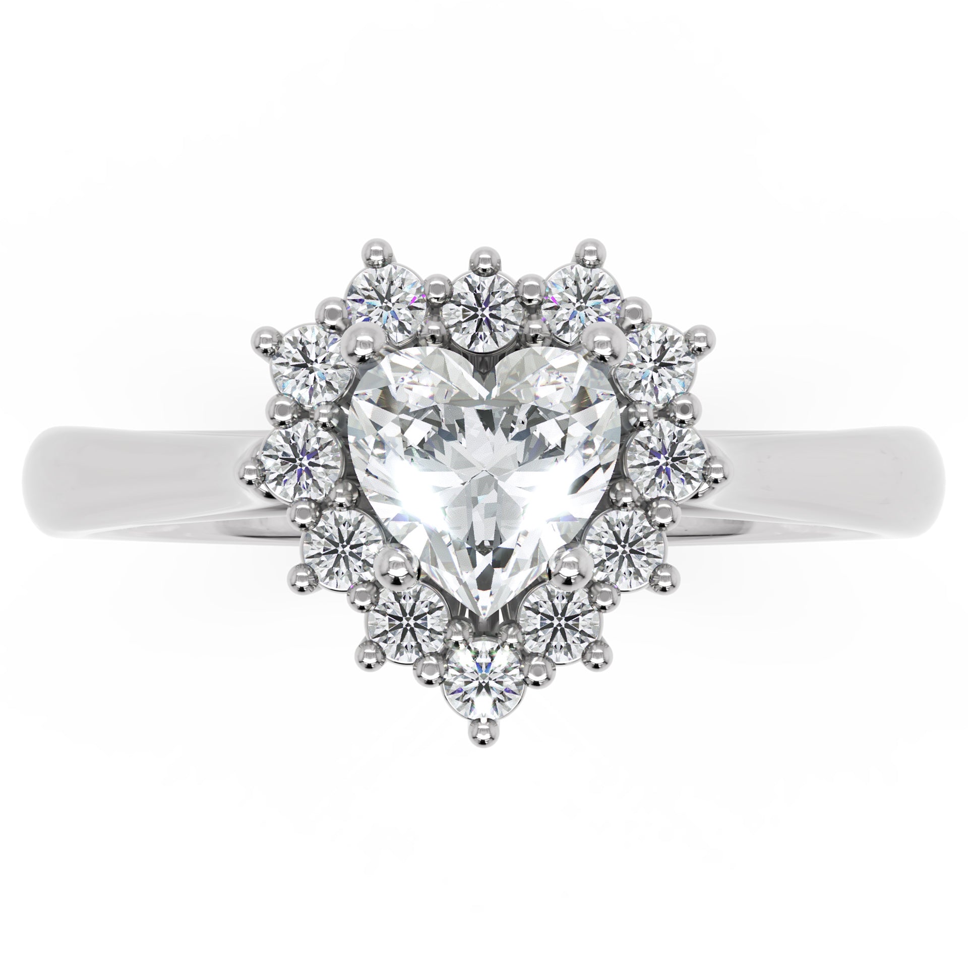 Inel de Logodnă Vintage Heart din Aur 18k cu Moissanite de 0.65 ct din Platina - Castelo.ro