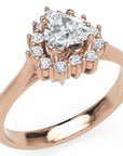 Inel de Logodnă Vintage Heart din Aur 14k cu Moissanite de 0.65 ct din 14k Aur Roz - Castelo.ro