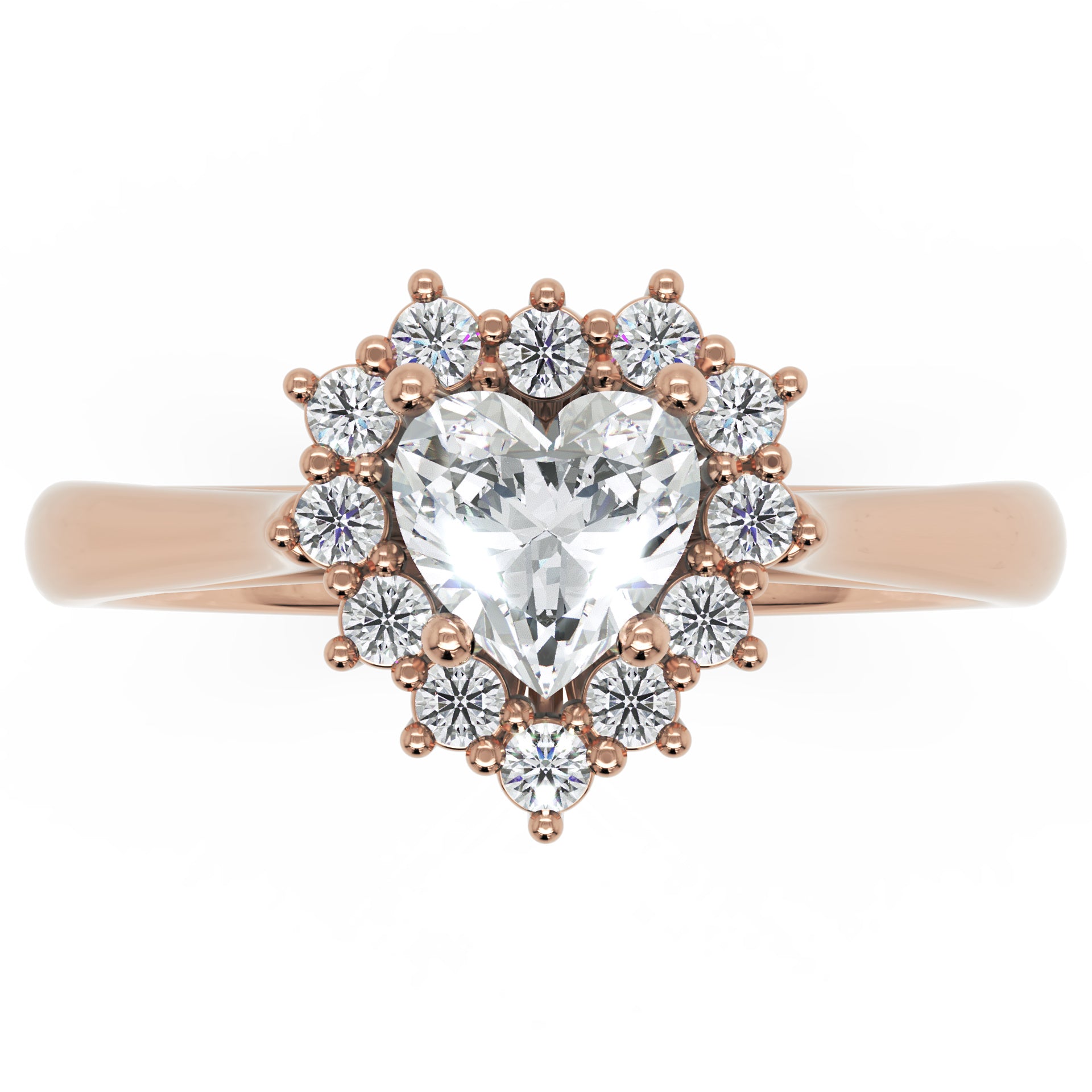 Inel de Logodnă Vintage Heart din Aur 14k cu Moissanite de 0.65 ct din 14k Aur Roz - Castelo.ro