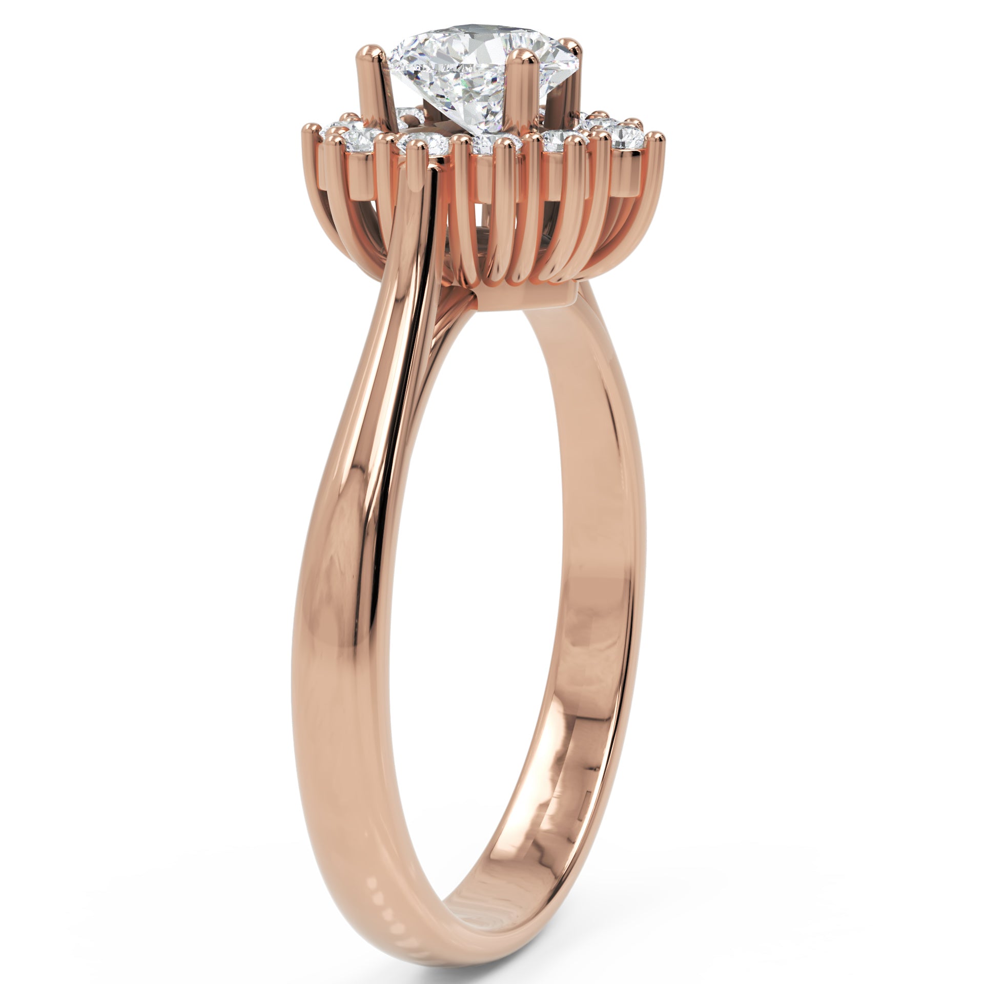 Inel de Logodnă Vintage Heart din Aur 14k cu Moissanite de 0.65 ct din 14k Aur Roz - Castelo.ro