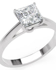 Inel de Logodnă Solitaire Princess din Aur 18k cu Moissanit de 1 ct din Platina - Castelo.ro