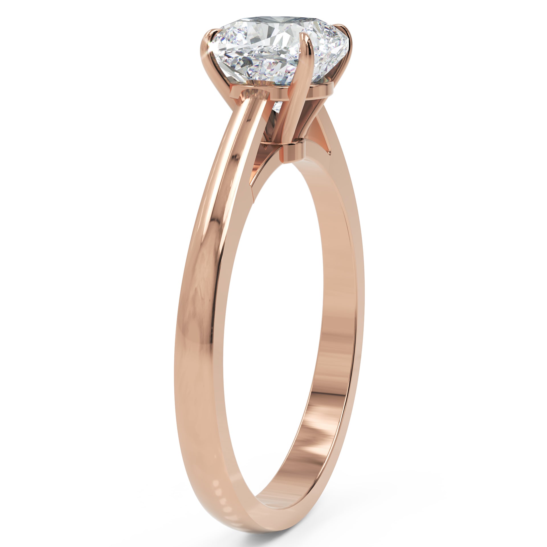 Inel de Logodnă Solitaire Cushion din Aur 14k cu Moissanit de 1.4 ct din 14k Aur Roz - Castelo.ro