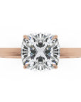 Inel de Logodnă Solitaire Cushion din Aur 14k cu Moissanit de 1.4 ct din 14k Aur Roz - Castelo.ro