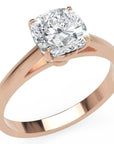 Inel de Logodnă Solitaire Cushion din Aur 14k cu Moissanit de 1.4 ct din 14k Aur Roz - Castelo.ro