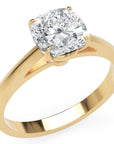 Inel de Logodnă Solitaire Cushion din Aur 14k cu Moissanit de 1.4 ct din 14k Aur Galben - Castelo.ro