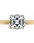 Inel de Logodnă Solitaire Cushion din Aur 14k cu Moissanit de 1.4 ct din 14k Aur Galben - Castelo.ro
