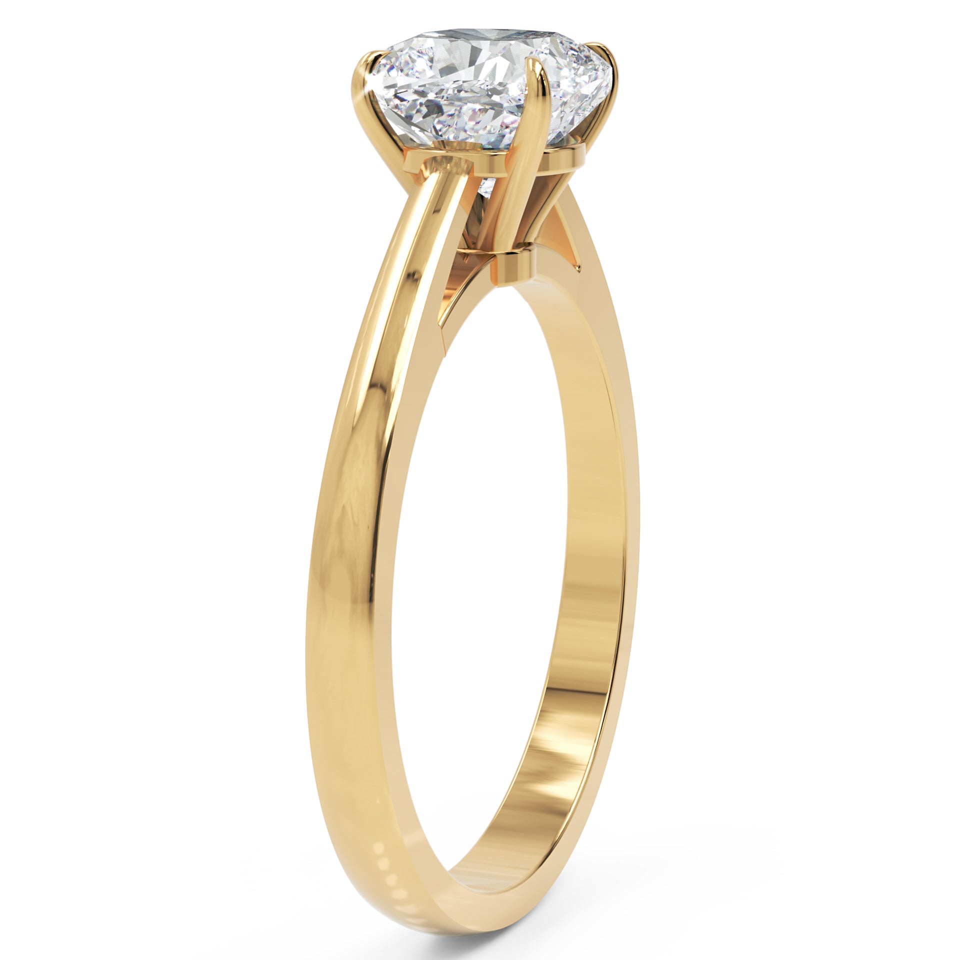 Inel de Logodnă Solitaire Cushion din Aur 14k cu Moissanit de 1.4 ct din 14k Aur Galben - Castelo.ro