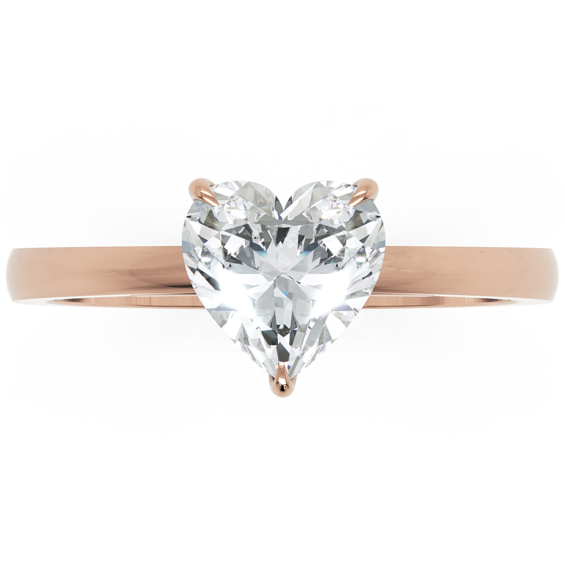 Inel de Logodnă Solitaire Heart din Aur 14k cu Moissanit de 0.8 ct din 14k Aur Roz - Castelo.ro