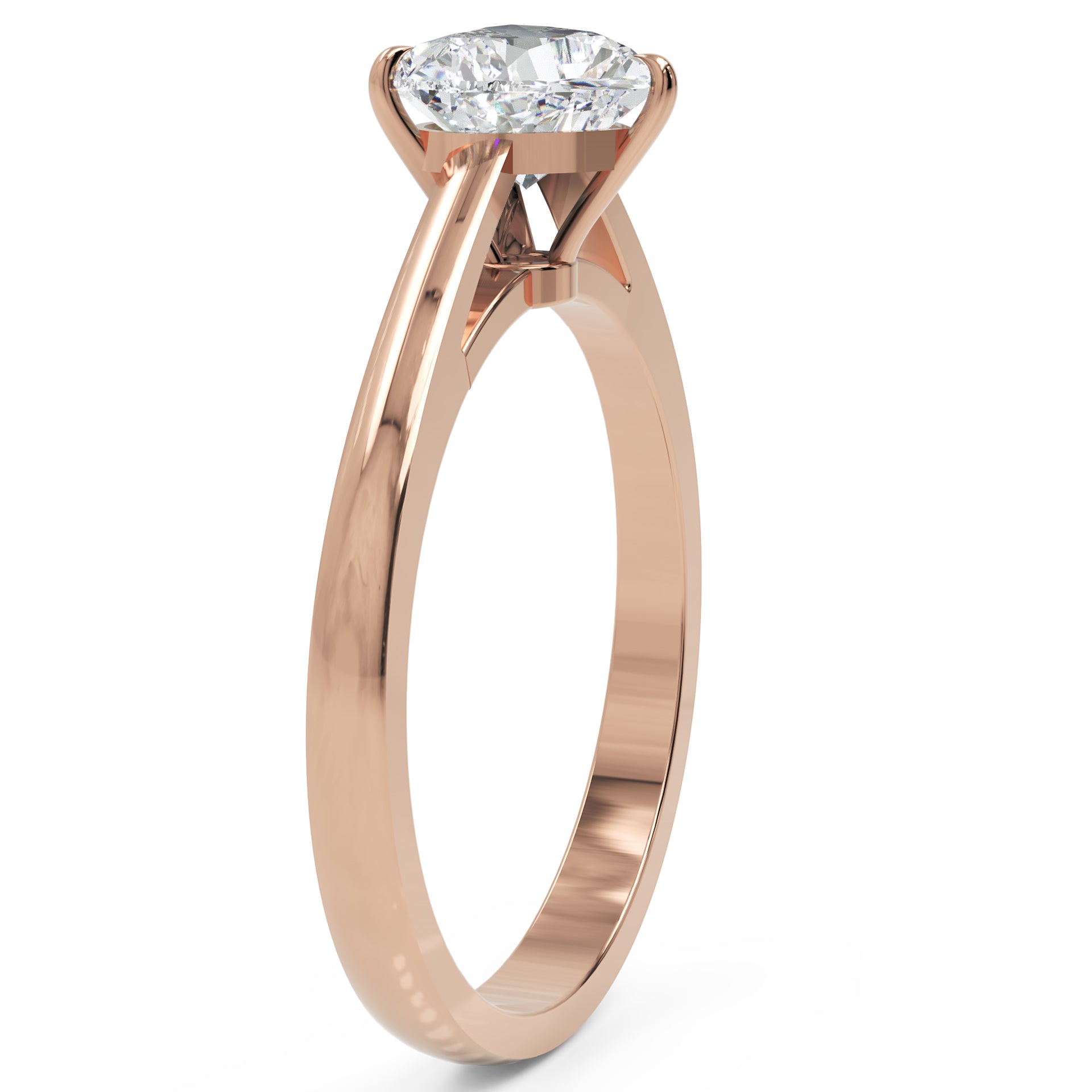 Inel de Logodnă Solitaire Heart din Aur 14k cu Moissanit de 0.8 ct din 14k Aur Roz - Castelo.ro