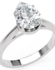 Inel de Logodnă Solitaire Pear din Aur 18k cu Moissanit de 1.3 ct din Platina - Castelo.ro